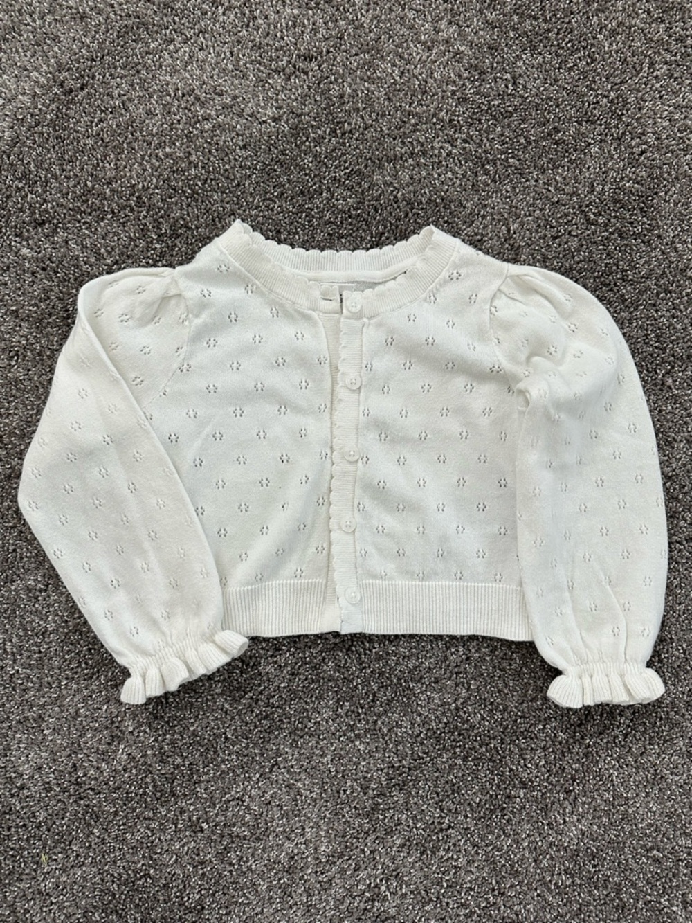 Baby GAP White Eyelet Knit Cardigan for Toddler Girls (3T)